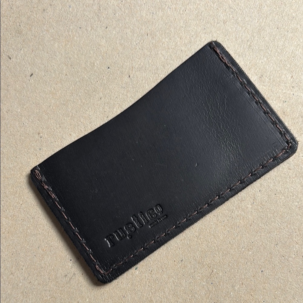 RUSTICO CREDIT CARD WALLET BLACK: Vegetable Tanned Leather